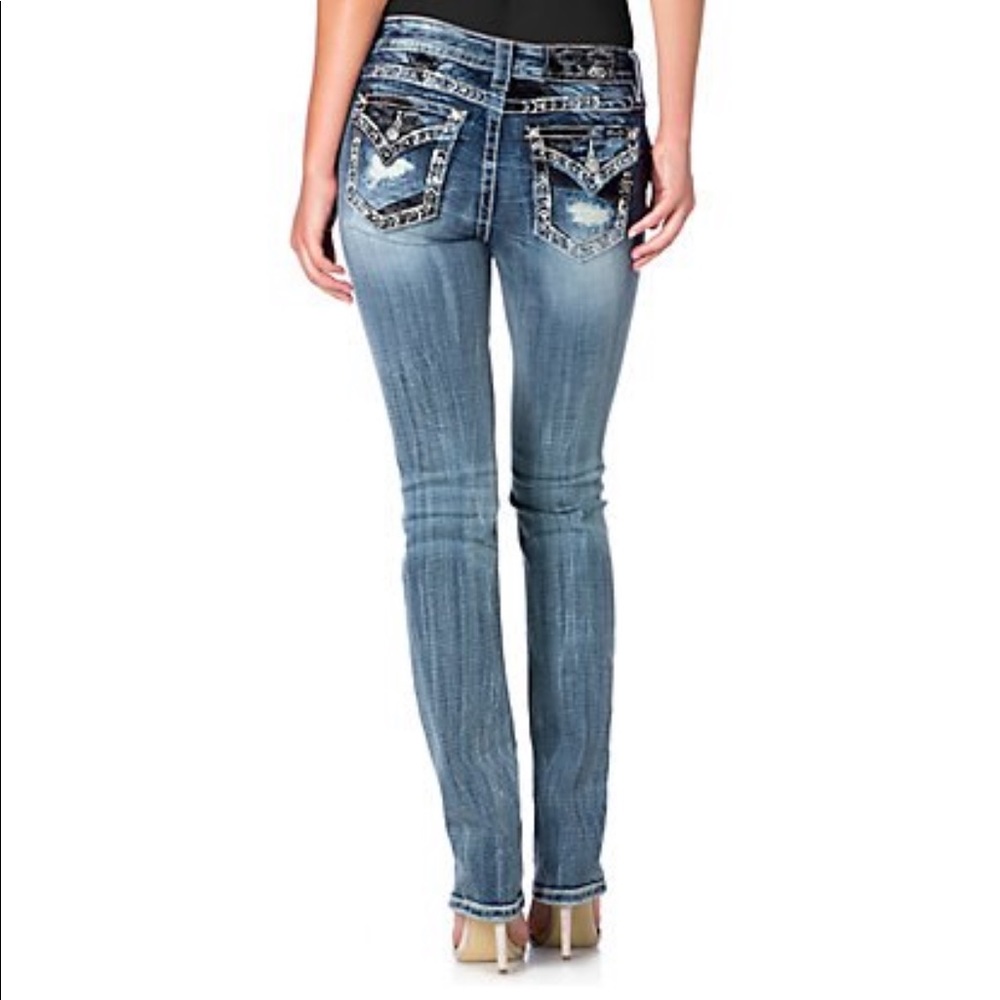Miss Me Bling Mid-Rise Straight Jeans